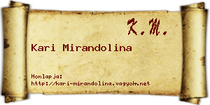 Kari Mirandolina névjegykártya